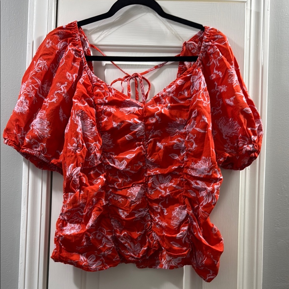 Floral Red Women's Top
